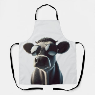 Trendy Cow in Sunglasses Apron