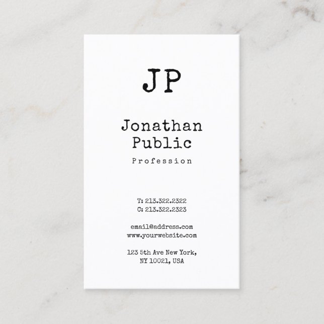 Trendy Creative Classic Design Smart Plain Retro Business Card (Front)