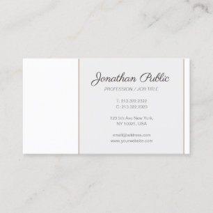 Trendy Creative Modern Sleek Plain Professional Business Card