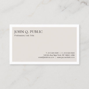 Trendy Creative Plain Modern Minimalistic Design Business Card