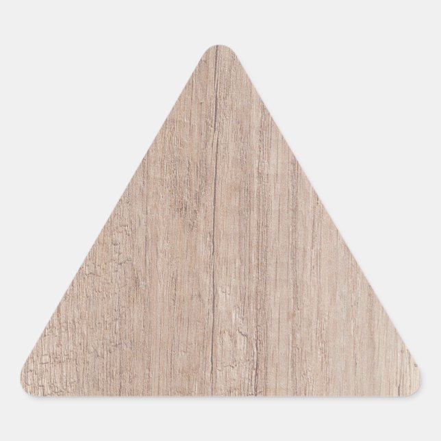 Trendy Creative Wood Board Look Blank Template Triangle Sticker (Front)