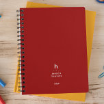 Trendy Crimson Red Modern Monogram Weekly Planner<br><div class="desc">Trendy simple personal stationery 2024 annual planner featuring a modern monogram. Modern rounded sans serif typography gives an elegant casual feel. Bold modern background colour on covers. Annual planner (12 months) with open monthly overviews and weekly planning sheets. Contact for assistance in personalising.</div>