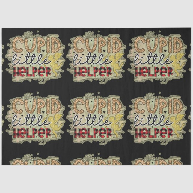 Trendy Cupid Valentines Day Tissue Paper (Front)