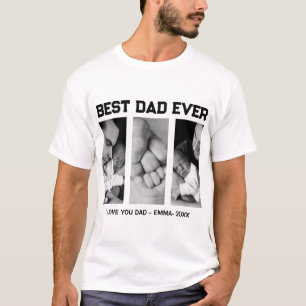 Trendy Custom Best Dad Ever Photo Baby Name &Year T-Shirt