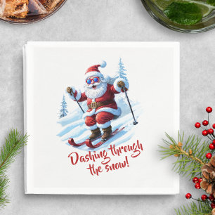 Trendy Custom Cute Red Santa Claus Funky Christmas Napkin