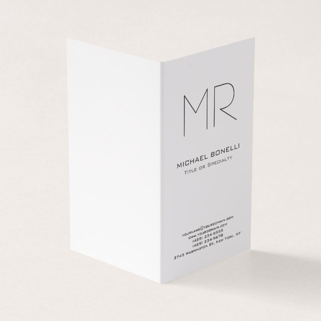 Trendy custom made modern minimalist business card (Outside)