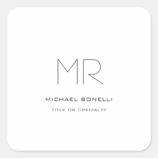 Trendy custom made modern minimalist square sticker
