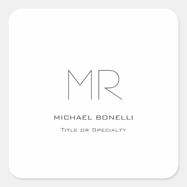 Trendy custom made modern minimalist square sticker (Front)