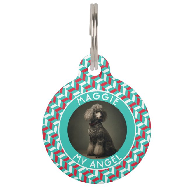 Trendy Custom Pet Themed Gift Chevron Print Tag (Front)