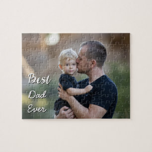 Trendy Custom Photo Father's Day Best Dad Ever Jigsaw Puzzle