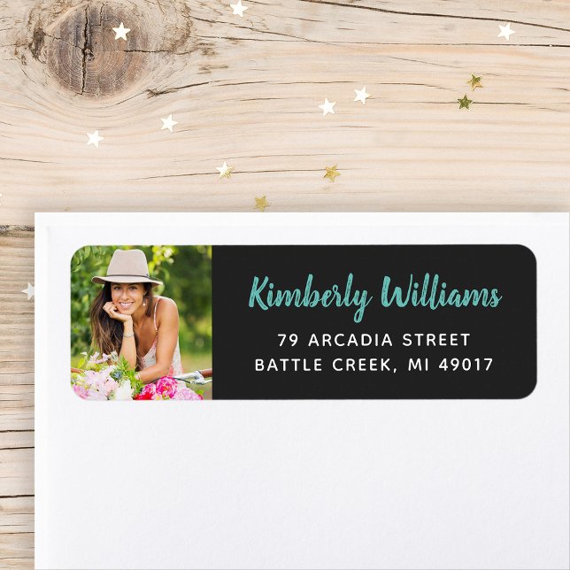 Trendy Custom Photo Graduation Return Address Label (Creator Uploaded)