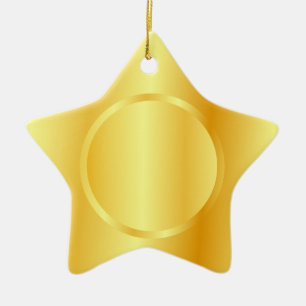 Trendy Custom Template Faux Gold Metallic Look Ceramic Ornament