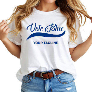 Trendy Custom Vote Blue Political  T-Shirt