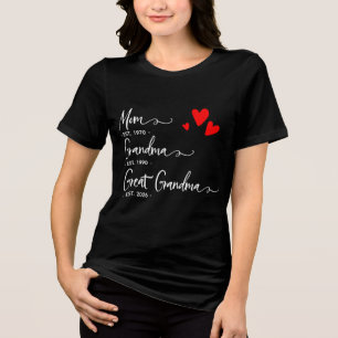 Trendy Custom Year Mum Grandma Great GrandmT-Shirt Tri-Blend Shirt