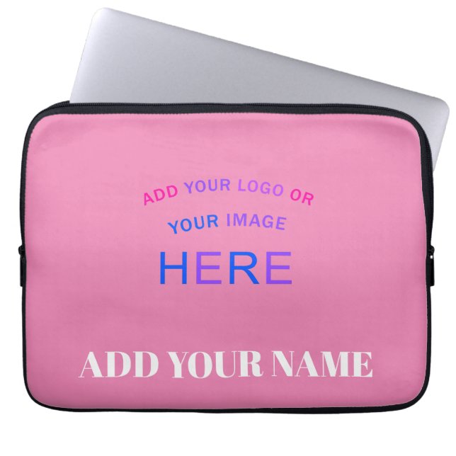 Trendy Customisable Personalised Trademark  Pink Laptop Sleeve (Front)