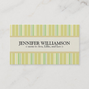 Trendy Customised Mummy Calling Cards Stripes : 02