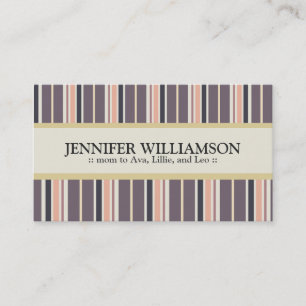 Trendy Customised Mummy Calling Cards Stripes : 03