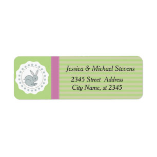 Trendy cute Easter cartoon funny bunny Return Address Label