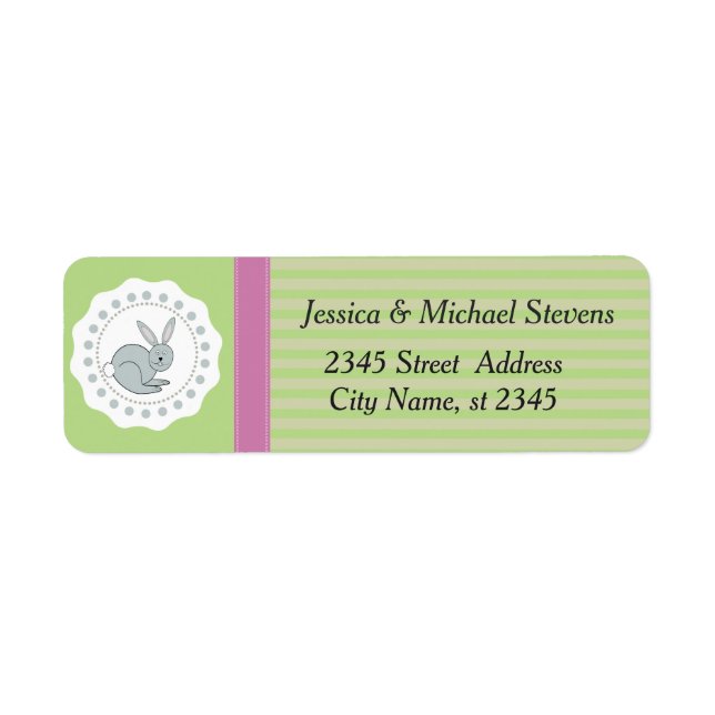 Trendy cute Easter cartoon funny bunny Return Address Label (Front)