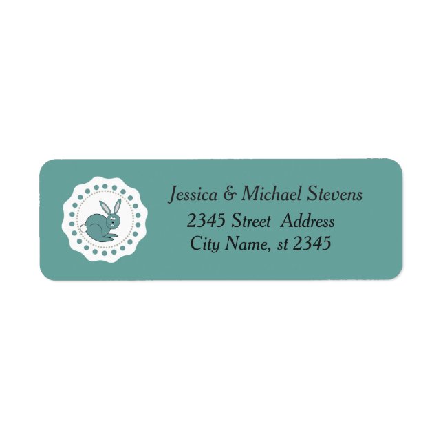 Trendy cute Easter cartoon funny bunny Return Address Label (Front)