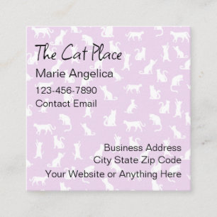 Trendy Cute Feline Cat Theme Business Cards