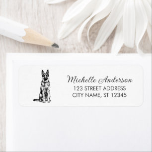 Trendy Cute German Shepherd Dog Return Address     Label