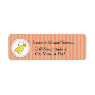 Trendy cute girly baby chicken Easter Return Address Label