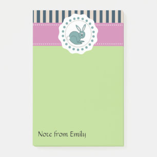Trendy cute girly cartoon funny bunny post-it notes