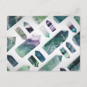 Trendy Cute Green Fluorite Crystal Stone Pattern Postcard