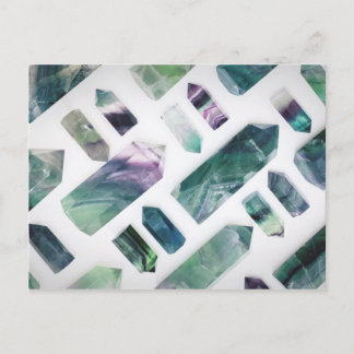 Trendy Cute Green Fluorite Crystal Stone Pattern Postcard