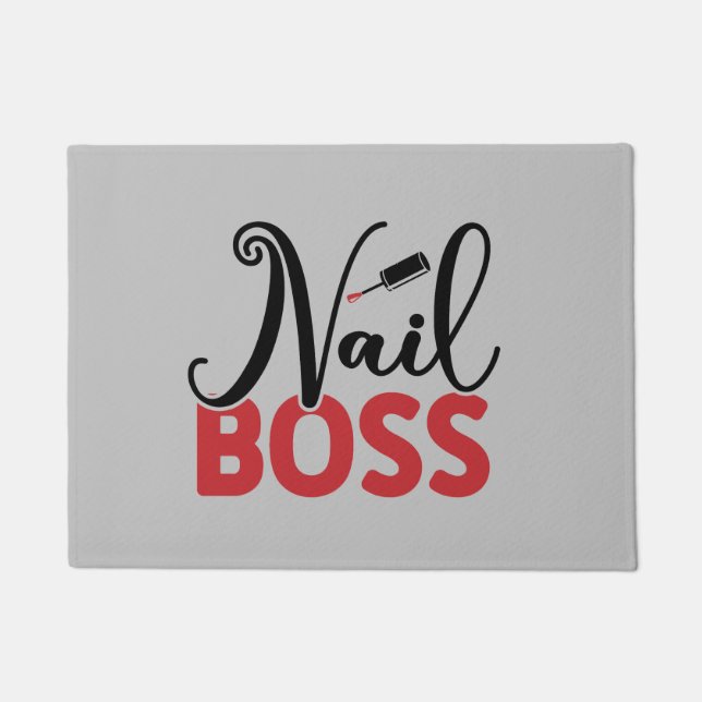 Trendy Cute Nail Boss Nail Salon Doormat (Front)