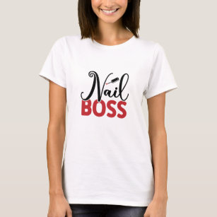 Trendy Cute Nail Boss Nail Salon Floral T-Shirt