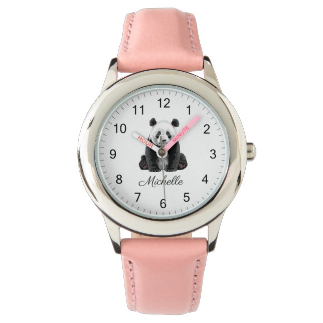 Trendy Cute Panda Bear Personalized  Watch (Front)