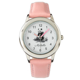 Trendy Cute Panda Bear Personalized  Watch