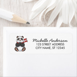 Trendy Cute Panda Bear Return Address   Label