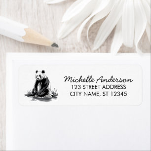 Trendy Cute Panda Bear Return Address   Label