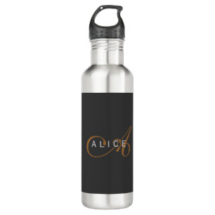 Trendy Cute Plain Monogram Initial Name 710 Ml Water Bottle