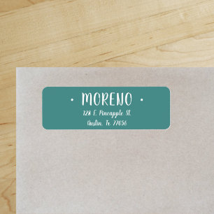 Trendy Cute Stylish   Teal  Return Address Return Address Label