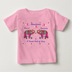 Trendy Cute Toddler Artsy Elephant Baby T-Shirt