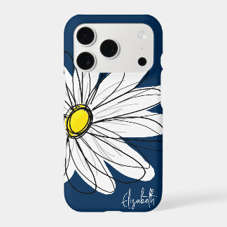 Trendy Daisy Floral Illustration Custom name