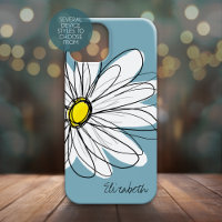 Trendy Daisy Floral Illustration Custom name