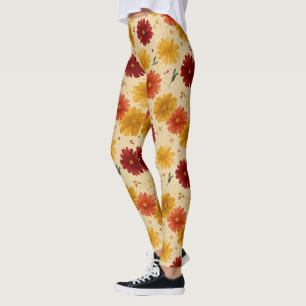Trendy Daisy Flower Pregnancy Weightlifting Leggings