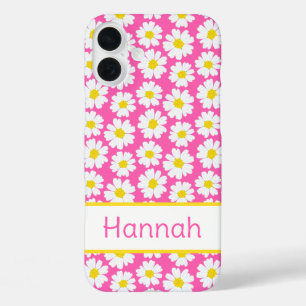 Trendy Daisy Pattern iPhone 16 Plus Case