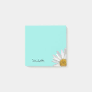 Trendy Daisy Personalised Teal Green  Post-it Notes