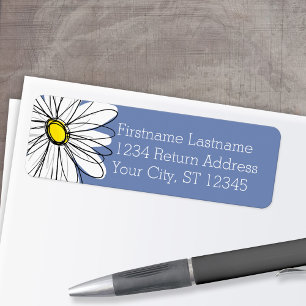 Trendy Daisy Return Address Choose Back Colour Label