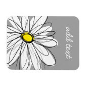 Trendy Daisy with grey and yellow Magnet (Horizontal)