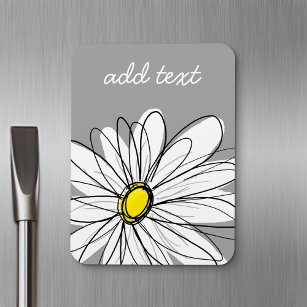Trendy Daisy with grey and yellow Magnet