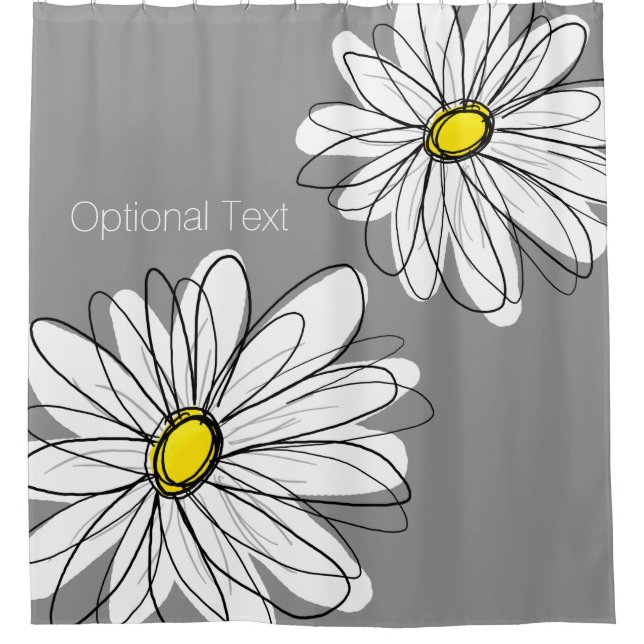 Trendy Daisy yellow U can change background colour Shower Curtain (Front)