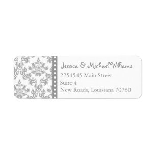Trendy Damask Return Address Label