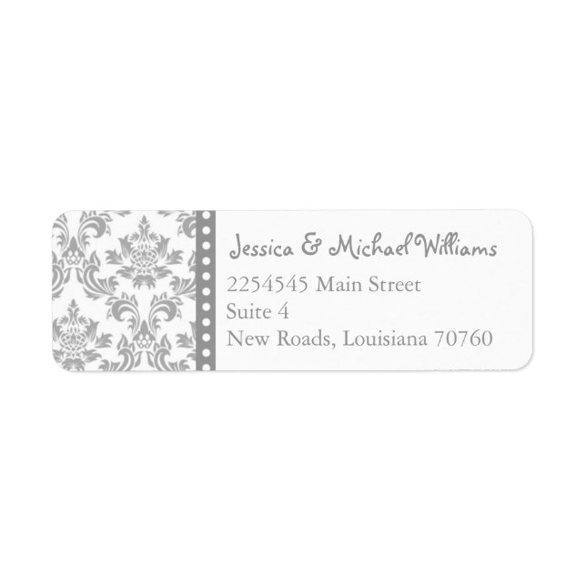 Trendy Damask Return Address Label (Front)